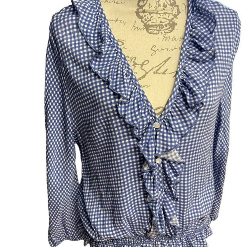 Hummingbird Ruffle Front Top Size Large‎